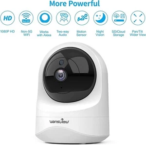 Indoor WIFI Camera Security Camera 2 Way Audio Night Vision, Alexa, Baby Monitor - Picture 1 of 7