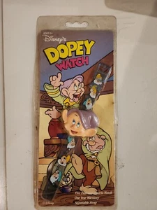 Rare 90's Disney Snow White DOPEY Flip Top Watch NOS - Picture 1 of 7