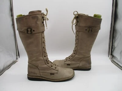 Botas Kickers de cuero tostado de pantorrilla alta punta redonda con hebillas tacón plano para mujer EU 41 Foto 1 de 4