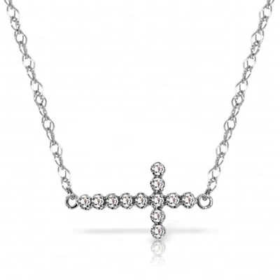 0. Collar de diamantes finos Love Is Never Rude de oro blanco macizo de 14K CTW 16-24" Foto 1 de 4