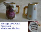 Vintage LIMOGES Miniature Porcelain Gold Rim Courting Pitcher Doll House - EUC!
