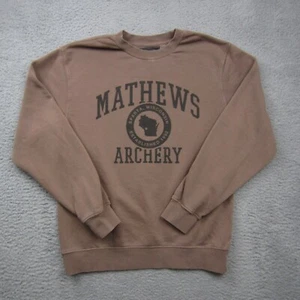 Mathews Archery Sweatshirt Mens Medium Brown Bow Hunting Crewneck Pullover - Picture 1 of 8