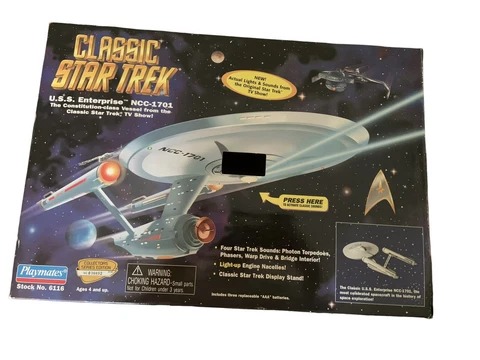1995 PLAYMATES STAR TREK CLASSIC USS ENTERPRISE NCC-1701 w/BOX 6116 Cover