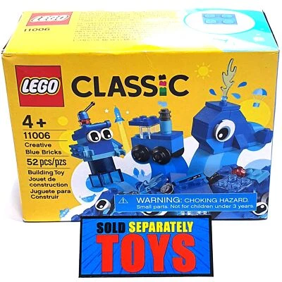 LEGO Classic CREATIVE BLUE BRICKS 52pzs 11006 robot car whale block learning toy - Image 1 of 4