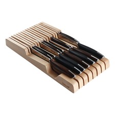 Blocco coltelli legno di faggio cassetto supporto coltello inserto cassetto organizzatore coltelli