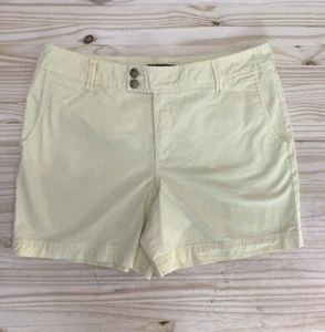 Eddie Bauer Shorts Womens 16 Yellow High Rise Pockets Classic Chino - Picture 1 of 6