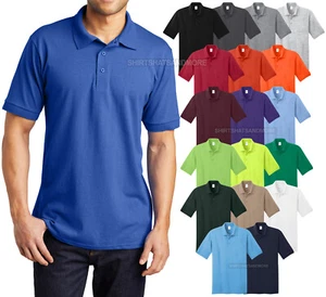 Mens TALL Collared Polo Moisture Wicking Jersey Blend LT, XLT, 2XLT, 3XLT, 4XLT - Picture 1 of 19