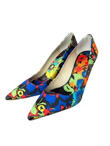 J.RENEE DIALLO 11M WOMEN'S MULTI COLOR STILETTO HEEL FABRIC PUMPS SHOES FLORAL - Picture 1 of 9