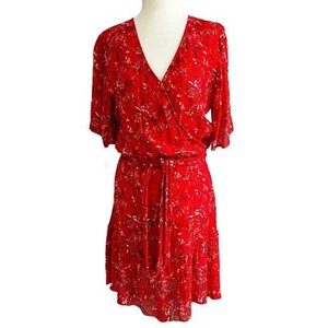 IKKS Women Red Floral Blouson Above The Knee Dress Women Size 36 | 34-13 - Picture 1 of 8