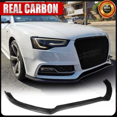 Divisor de labios de parachoques delantero de fibra de carbono real para Audi S5 SLINE B8.5 cupé 2013-17 Foto 1 de 4