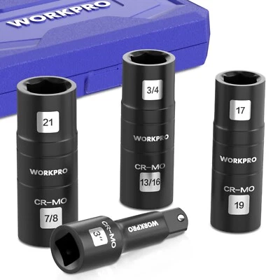 WORKPRO 4PCS Impact Socket Set 1/2" Drive, Lug Nut Socket Set Cr-Mo Steel - Image 1 of 4