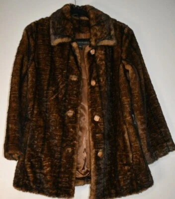 Kristen Blake Womens M Faux Fur Coat Plush Soft Beautiful Print - Image 1 of 3