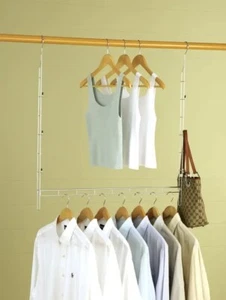 2 pack Home Basics Closet Doubler Organize It All Durable Chrome Closet Doubler - Picture 1 of 6
