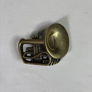 Vintage 1978 Solid Brass Baron Belt Buckle French Horn 6067. Pre-Owned - Picture 1 of 5