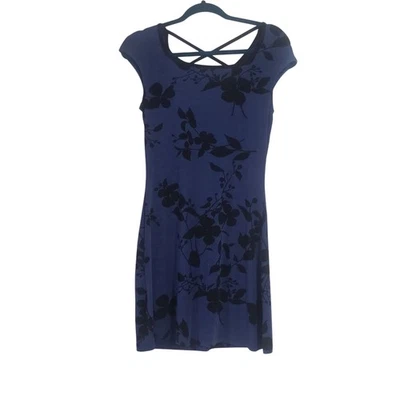 Vestido Floral Azul Vintage Años 90 Talla M Entrecruzado Espalda Mangas Gorra Hada Grunge Foto 1 de 4