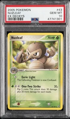 2005 POKEMON EX DEOXYS #43 NUZLEAF PSA 10 - Image 1 of 2