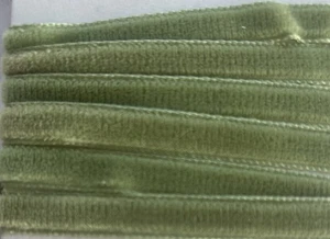 Vintage  3/8”  Soft Moss Velvet Ribbon Rayon 5 yards French Made #503 B21 - Picture 1 of 2