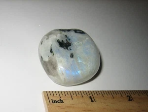 PIEDRA LUNAR ARCO IRIS NATURAL PULIDO 1" MINERAL PIEDRA CRISTAL ~ 34,4 gramos - Imagen 1 de 12