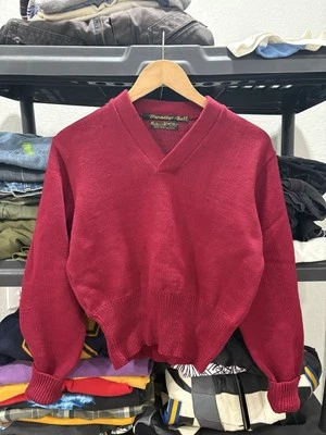 Vintage 60’s Women’s Octonek Knitting Co Seattle Wool Red Sweater Knit Cardigan - Image 1 of 4