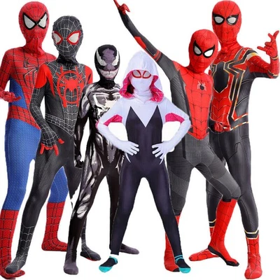 Superhelden Spiderman Kinder Halloween Kostüm Venom Gwen Stacy Cosplay Jumpsuit - Bild 1 von 4