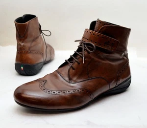 RARO Stivali da guida Piloti Campione in pelle marrone con punta alare - US 10,5 EU 44,5 - Foto 1 di 11