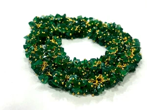 COLLAR DE ÓNIX VERDE ASTILLAS SIN CORTAR LISO 4-6 MM 18" PULGADAS 1 COLLAR - Imagen 1 de 6