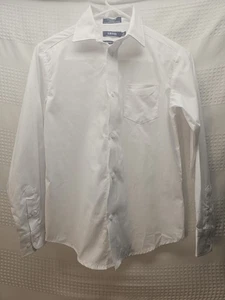 Izod Boys Dress Shirt Size 10/12 Long Sleeve White Button Down Collared Flaw - Picture 1 of 5