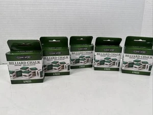 5 Packs Of Classic Sport Billiard Cue Chalk, Green, Pre-hollowed, 6ct Each - Picture 1 of 3