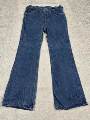 Vintage 70s Lee Jeans Mens 34x32 Blue Flare Bootcut Talon Zipper Made In USA - Image 1 of 4