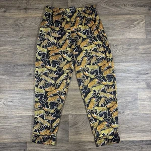 Rare! Nicole Miller Lingerie Size M Leopard Cheetah Silk  Pajama Pants Pullover - Picture 1 of 17