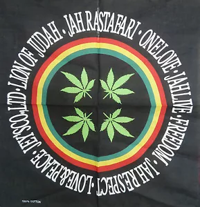 1x 100% Cotton 'HEMP/RASTA' BANDANA  (55cm x 55cm) Durag - Bild 1 von 6