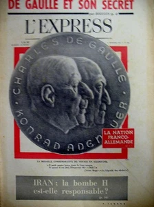 DE GAULLE ADENAUER LA NATION FRANCO-ALLEMANDE ALGERIE BEN BELLA L'EXPRESS 1962 - Picture 1 of 1