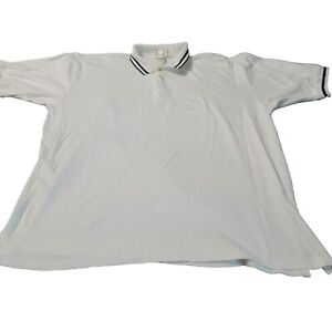 Sahara An NCED Company Polo White Black Stripes Short Sleeve Collar Men XL