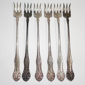 Antique Wma. Rogers Ironcross Keystone Seafood Forks Silverplated Set Of 6 - Picture 1 of 5