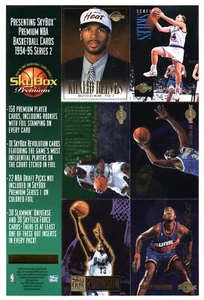 1994-95 Skybox Premium NBA Basketball Series 2 Uncut Promo Sheet Mourning Rider - Picture 1 of 2