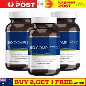 Bio Complete 3 Capsules Prebiotic Probiotic Postbiotic Supplement 60 Caps~✔AU - Picture 1 of 9