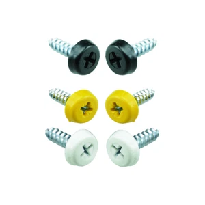 Number Plate Screws Fixing Kit Oversized Moulded Head Polytop screws 18mm 6 pack - Picture 1 of 4
