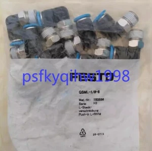 2 PCS NEW FESTO Mini L-shaped Threaded Quick Insert Fitting QSML-1/8-6 153336 - Bild 1 von 5