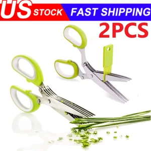 Herb Scissors Set with 5 Blades and Cover - Multipurpose Kitchen Chopping Shear - Picture 1 of 11