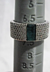 BOMB PARTY RING size 7 green stone - Picture 1 of 4