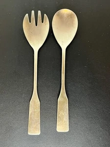 MK ZN4 Vintage Silver Plated Salad/serving Fork & Spoon Set Some Wear  - Picture 1 of 14