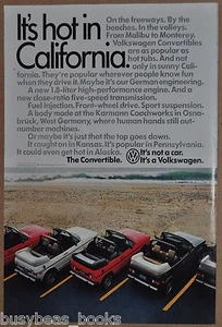 1984 VOLKSWAGEN Convertibles advertisement, VW, California beach, Hot - Foto 1 di 2