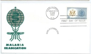 US FDC 1194 4c Malaria Eradication 1962 Washington DC  VELVETONE  U/A - Picture 1 of 2