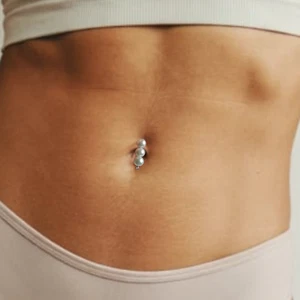 Belly Button Custom Handmade Belly Bar with Birthstone Beads Birthday Gift - Picture 1 of 4