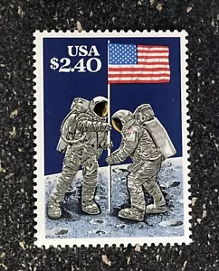 USA1989 #2419 $2.40 Moon Landing Flag - Single Stamp - Priority Mint NH - Picture 1 of 1