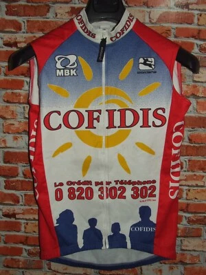 Cofidis sans Manches GIORDANA Maillot de Vélo Haut Maillot Cyclisme Taille S - Photo 1/2