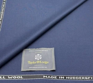 Blue Super 120s Wool Fabric Suiting Thobes Dishdash Taylor & Lodge 4.0m x 1.50m - Picture 1 of 5