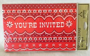 Pack de 8 tarjetas Ambassador vintage rojas blancas negras You're Invited  - Imagen 1 de 2