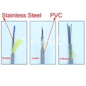 50M Armored Cable LC UPC -LC UPC  4 Strand Multi-Mode OM1 62.5 Fiber Patch Cord - Afbeelding 1 van 1