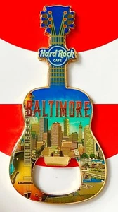 2017 HARD ROCK CAFE BALTIMORE CITY TEE BOTTLE OPENER GUITAR MAGNET V17 - Picture 1 of 1